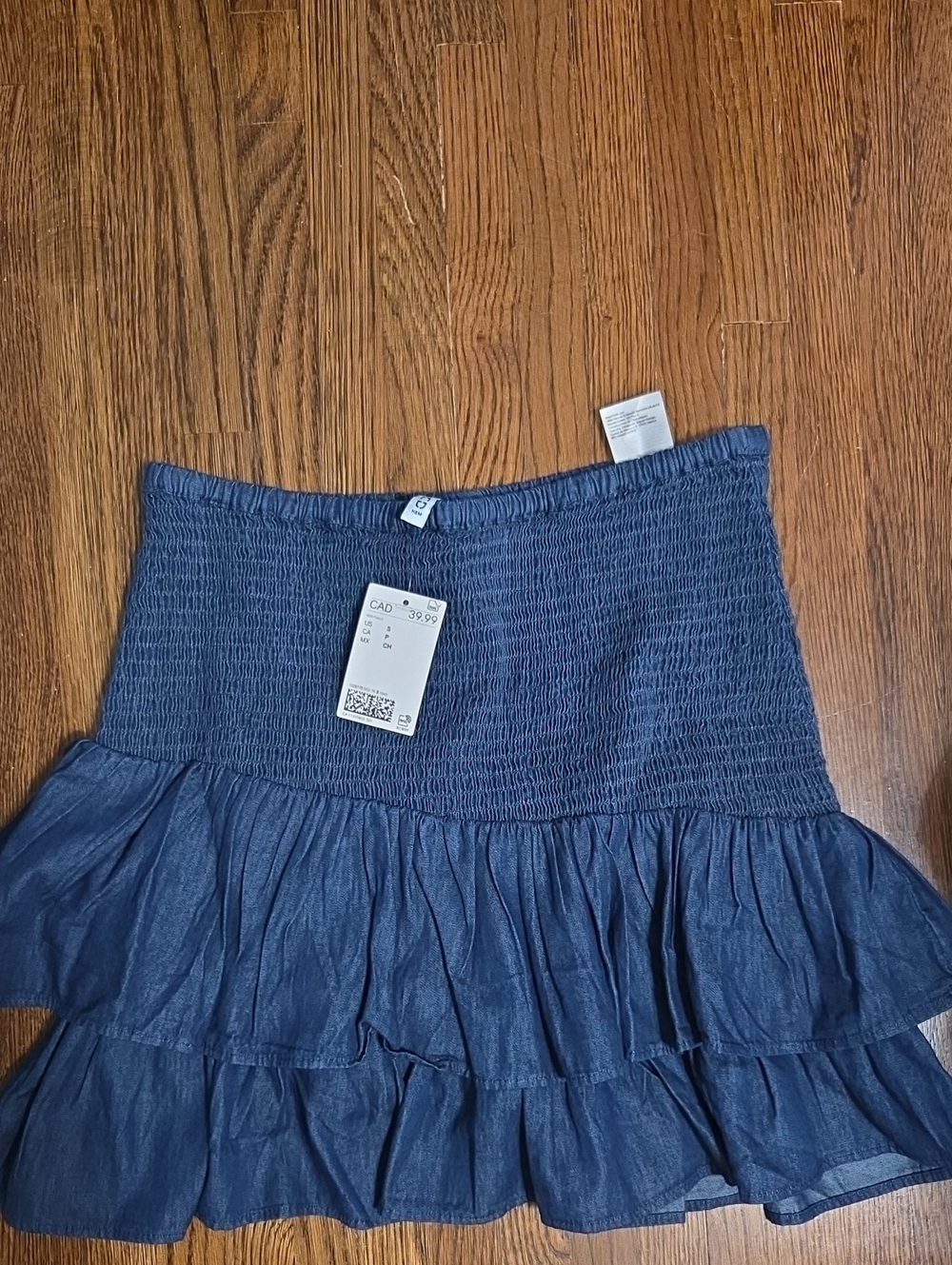 Smocked Tiered Navy Blue Women’s Skirt